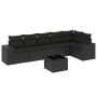 Set de comedor de jardín 7 pzas y cojines ratán sintético negro von , Gartensets - Ref: Foro24-3254932, Preis: 481,50 €, Raba...