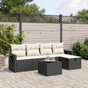 6-teiliges Gartensofa-Set mit schwarzen Polstern aus synthetischem Rattan. von , Gartensets - Ref: Foro24-3263782, Preis: 339...