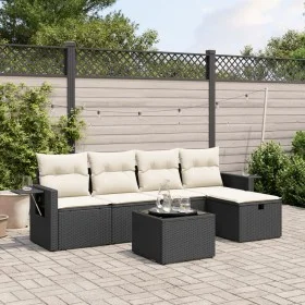 Set de sofás de jardín 6 piezas y cojines ratán sintético negro by , Garden sets - Ref: Foro24-3263782, Price: 346,00 €, Disc...