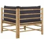 Sofá de esquina para jardín de bambú con cojines gris oscuro by vidaXL, Modular outdoor sofas - Ref: Foro24-313153, Price: 13...