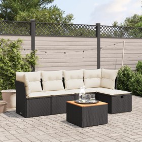 6-teiliges Gartensofa-Set mit schwarzen Polstern aus synthetischem Rattan. von , Gartensets - Ref: Foro24-3264710, Preis: 319...