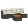 6-teiliges Gartensofa-Set mit schwarzen Polstern aus synthetischem Rattan. von , Gartensets - Ref: Foro24-3264710, Preis: 328...