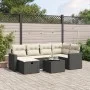 Set de comedor de jardín 7 pzas y cojines ratán sintético negro by , Garden sets - Ref: Foro24-3263492, Price: 417,06 €, Disc...