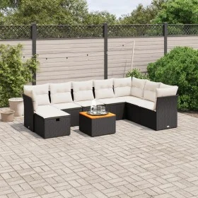 Set de sofás de jardín 8 piezas y cojines ratán sintético negro by , Garden sets - Ref: Foro24-3264759, Price: 497,55 €, Disc...
