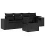 Set de muebles de jardín 5 pzas y cojines ratán sintético negro by , Garden sets - Ref: Foro24-3268985, Price: 410,76 €, Disc...