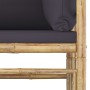 Sofá de esquina para jardín de bambú con cojines gris oscuro von vidaXL, Modulare Sofas für den Außenbereich - Ref: Foro24-31...