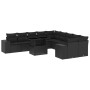 Set de sofás de jardín 11 pzas y cojines ratán sintético negro by , Garden sets - Ref: Foro24-3269425, Price: 776,41 €, Disco...