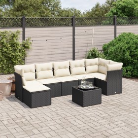 8-teiliges Gartensofa-Set mit schwarzen Polstern aus synthetischem Rattan. von , Gartensets - Ref: Foro24-3263202, Preis: 429...