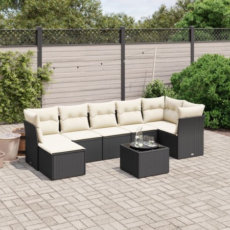 Set de sofás de jardín 8 piezas y cojines ratán sintético negro de , Conjuntos de jardín - Ref: Foro24-3263202, Precio: 429,2...