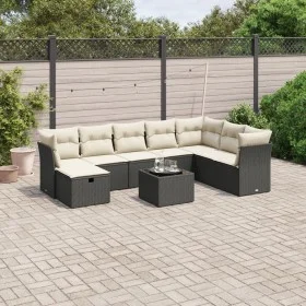 8-teiliges Gartensofa-Set mit schwarzen Polstern aus synthetischem Rattan. von , Gartensets - Ref: Foro24-3263282, Preis: 510...