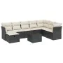 8-teiliges Gartensofa-Set mit schwarzen Polstern aus synthetischem Rattan. von , Gartensets - Ref: Foro24-3263282, Preis: 510...