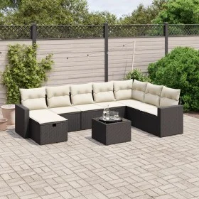 8-teiliges Gartensofa-Set mit schwarzen Polstern aus synthetischem Rattan. von , Gartensets - Ref: Foro24-3263592, Preis: 509...