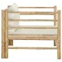 Bamboo garden sofa with cream white cushions by vidaXL, Modular outdoor sofas - Ref: Foro24-313148, Price: 145,66 €, Discount: %