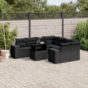 Garden sofa set 8 pieces and black synthetic rattan cushions by , Garden sets - Ref: Foro24-3269055, Price: 675,70 €, Discoun...