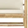 Bamboo garden sofa with cream white cushions by vidaXL, Modular outdoor sofas - Ref: Foro24-313148, Price: 145,66 €, Discount: %