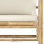 Sofá de jardín de bambú con cojines blanco crema de vidaXL, Sofás modulares de exterior - Ref: Foro24-313148, Precio: 154,28 ...