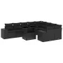Garden sofa set 10 pieces with black synthetic rattan cushions by , Garden sets - Ref: Foro24-3269385, Price: 725,32 €, Disco...