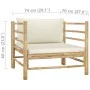 Gartensofa aus Bambus mit cremeweißen Kissen von vidaXL, Modulare Sofas für den Außenbereich - Ref: Foro24-313148, Preis: 145...