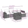6-teiliges Gartensofa-Set und Kissen aus schwarzem Kunststoff-Rattan. von , Gartensets - Ref: Foro24-3269125, Preis: 457,21 €...