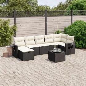 Garden sofa set 8 pieces and black synthetic rattan cushions by , Garden sets - Ref: Foro24-3263822, Price: 472,18 €, Discoun...
