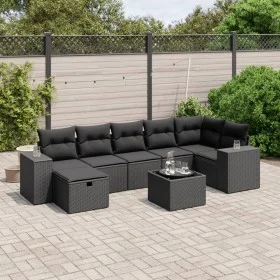 Set de sofás de jardín 8 piezas y cojines ratán sintético negro by , Garden sets - Ref: Foro24-3264461, Price: 569,51 €, Disc...