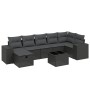 8-teiliges Gartensofa-Set und Kissen aus schwarzem Kunststoff-Rattan. von , Gartensets - Ref: Foro24-3264461, Preis: 534,29 €...