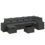 8-teiliges Gartensofa-Set und Kissen aus schwarzem Kunststoff-Rattan. von , Gartensets - Ref: Foro24-3264461, Preis: 567,94 €...