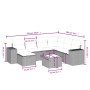 8-teiliges Gartensofa-Set und Kissen aus schwarzem Kunststoff-Rattan. von , Gartensets - Ref: Foro24-3264461, Preis: 534,29 €...