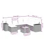 8-teiliges Gartensofa-Set und Kissen aus schwarzem Kunststoff-Rattan. von , Gartensets - Ref: Foro24-3264461, Preis: 567,94 €...