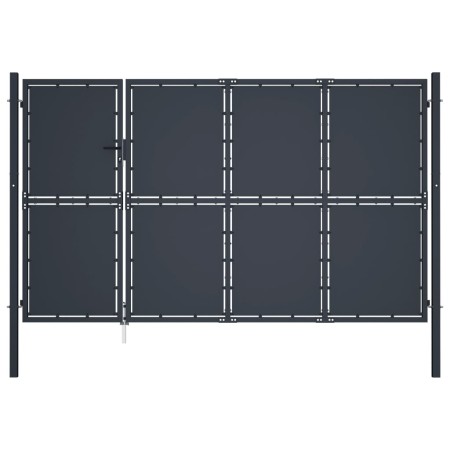 Anthrazitgraue Gartentür aus Stahl 350x150 cm von , Gartentore - Ref: Foro24-144538, Preis: 770,94 €, Rabatt: %