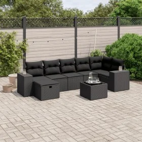 8-teiliges Gartensofa-Set mit schwarzen Polstern aus synthetischem Rattan. von , Gartensets - Ref: Foro24-3264441, Preis: 569...