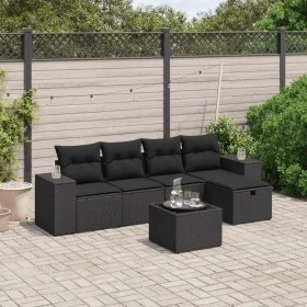6-piece garden sofa set with black synthetic rattan cushions by , Garden sets - Ref: Foro24-3264401, Price: 412,08 €, Discoun...