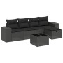 6-piece garden sofa set with black synthetic rattan cushions by , Garden sets - Ref: Foro24-3264401, Price: 396,94 €, Discoun...