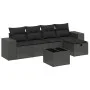 6-piece garden sofa set with black synthetic rattan cushions by , Garden sets - Ref: Foro24-3264401, Price: 412,10 €, Discoun...
