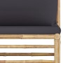 Garden furniture set 3 pieces bamboo and dark gray cushions by vidaXL, Modular outdoor sofas - Ref: Foro24-313150, Price: 178...