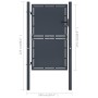 Anthrazitgraue Gartentür aus Stahl 100x175 cm von , Gartentore - Ref: Foro24-144521, Preis: 324,30 €, Rabatt: %