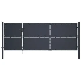 Anthrazitgraue Gartentür aus Stahl 350x125 cm von , Gartentore - Ref: Foro24-144537, Preis: 625,18 €, Rabatt: %