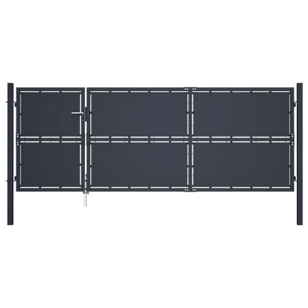 Anthrazitgraue Gartentür aus Stahl 350x125 cm von , Gartentore - Ref: Foro24-144537, Preis: 625,18 €, Rabatt: %