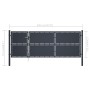 Anthrazitgraue Gartentür aus Stahl 350x125 cm von , Gartentore - Ref: Foro24-144537, Preis: 653,24 €, Rabatt: %