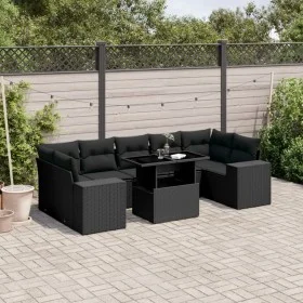 Set de sofás de jardín 8 piezas y cojines ratán sintético negro de , Conjuntos de jardín - Ref: Foro24-3269035, Precio: 655,7...