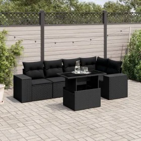 Set de sofás de jardín 6 piezas y cojines ratán sintético negro by , Garden sets - Ref: Foro24-3269145, Price: 494,79 €, Disc...