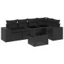 6-teiliges Gartensofa-Set mit schwarzen Polstern aus synthetischem Rattan. von , Gartensets - Ref: Foro24-3269145, Preis: 495...