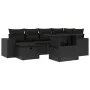 Set de sofás de jardín 7 pzas con cojines ratán sintético negro by , Garden sets - Ref: Foro24-3275295, Price: 546,94 €, Disc...