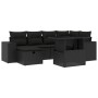 Set de sofás de jardín 7 pzas con cojines ratán sintético negro by , Garden sets - Ref: Foro24-3275295, Price: 526,54 €, Disc...