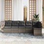 Conjunto de sofá de jardín con cojín 6 pcs Gris Poliratán