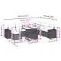 8-teiliges Gartensofa-Set mit schwarzen Polstern aus synthetischem Rattan. von , Gartensets - Ref: Foro24-3269355, Preis: 655...