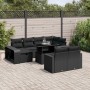 Gartensofa-Set, 11-teilig, mit schwarzen Kissen aus synthetischem Rattan. von , Gartensets - Ref: Foro24-3276501, Preis: 664,...