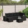 Set de comedor de jardín 7 pzas y cojines ratán sintético negro de , Conjuntos de jardín - Ref: Foro24-3264421, Precio: 497,6...