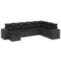 8-teiliges Gartensofa-Set und Kissen aus schwarzem Kunststoff-Rattan. von , Gartensets - Ref: Foro24-3264511, Preis: 571,41 €...