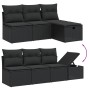 8-teiliges Gartensofa-Set und Kissen aus schwarzem Kunststoff-Rattan. von , Gartensets - Ref: Foro24-3264511, Preis: 548,59 €...
